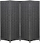 Galaxy Design 4-Panel Room Dividers And Folding Privacy Screens Partition Walls For Bedroom Rattan Screen Divider Portable Freestanding Privacy Wall (Black)