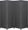 Galaxy Design 4-Panel Room Dividers And Folding Privacy Screens Partition Walls For Bedroom Rattan Screen Divider Portable Freestanding Privacy Wall (Black)