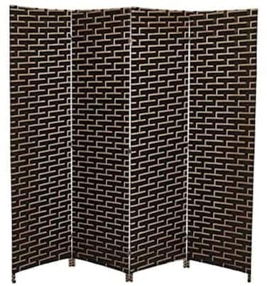 Galaxy Design 4-Panel Room Dividers And Folding Privacy Screens Partition Walls For Bedroom Rattan Screen Divider Portable Freestanding Privacy Wall (Brown)