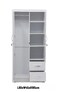 Galaxy Design 2 Door Wooden Wardrobe With Front Mirror 1 Drawers   Two Door Wooden Wardrobe   Stylish and Functional &amp; Hanging Rod GDF-MH8831 L80xW45xH185cm (Wenge)