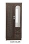 Galaxy Design 2 Door Wooden Wardrobe With Front Mirror 1 Drawers   Two Door Wooden Wardrobe   Stylish and Functional &amp; Hanging Rod GDF-MH8831 L80xW45xH185cm (Oak)