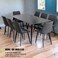 Galaxy Design Modern Marble 1+8 - Grey &amp; Black Dinning table with steel legs and Pvc Leather 8 chairs set and 1 table with marble top and leg stainless steel