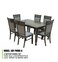 Galaxy Design 7-Piece Wooden Rectangular Dining Set   Sturdy Kitchen Dining Table With 5 Dining Chairs 1+6 Seater Modern Design Furniture For Home L 150 X W 90 X H 75 Cm Wenge &amp; Smokey Grey