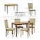 Galaxy Design 5-Piece Wooden Rectangular Dining Set   Sturdy Kitchen Dining Table With 5 Dining Chairs 1+4 Seater Modern Design Furniture For Home L 120 X W 75 X H 75 Cm Walnut