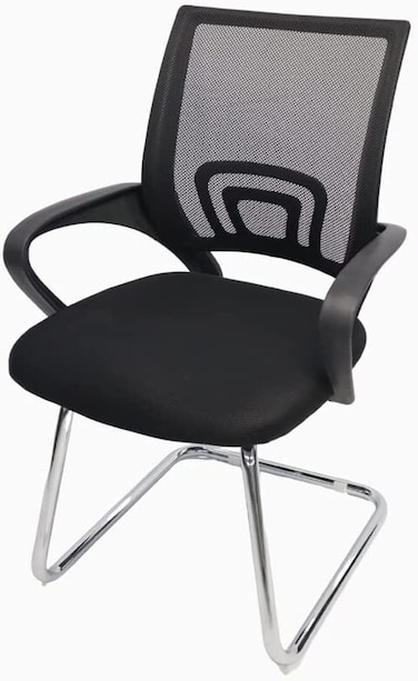Galaxy Design Mesh Guest Chair For Visitors With Mesh Upholstery And Breathable Fabric, Comfortable Mesh Ergonomic Modern Furniture For Visitors Meeting Groups (Black) GDF-7827