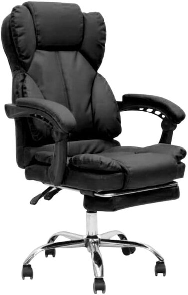 Galaxy Design Executive Office Gaming Chair PU Leather 360 Swivel Desk Chair, High Back &amp; Adjustable Height Computer Table Chair, Soft Foam Gaming Study Chair Lumbar Support With Footrest, Black