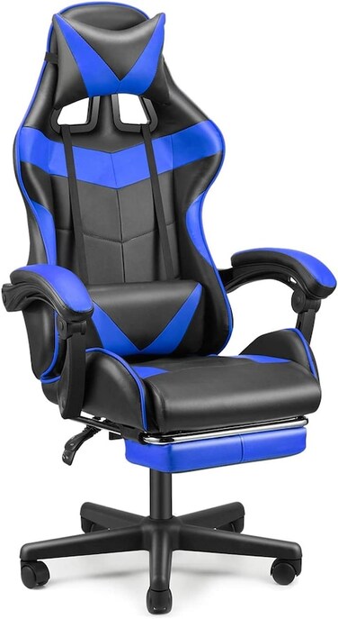Galaxy Design Gaming Chair Ergonomic Executive Pubg-3D 360 Rolling Swivel Reclining Computer Chair PU Leather Adjustable Height With Headrest Pillow Cushion &amp; Lumber Support Back, Premium Foam GDF-367
