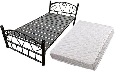 Galaxy Design Heavy Duty Single Metal Steel Bed With Medicated Mattress Dimension 90x190 Centimeters