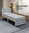 Galaxy Design Sturdy Modern Design Wooden Twin/Double Bed Frame Furniture   Quiet &amp; Comfortable Beds L 190 X W 120 X H 95 Cm GDF-SBF-209-120 White