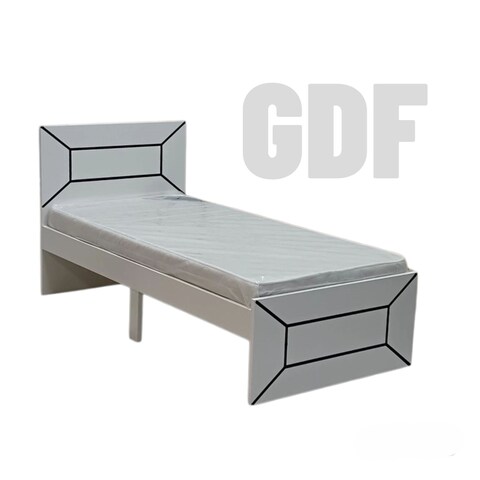 Galaxy Design Sturdy Modern Design Wooden Queen Bed Medical Mattress   Quiet &amp; Comfortable Beds L 190 X W 150 X H 95 Cm GDF-SBF-209-150 White
