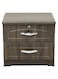 Galaxy Design Modern Wooden Side Table with 2 Wide Drawers (1 Lockable) Sonama Oak GDF-8308