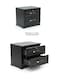 Galaxy Design Modern Wooden Side Table with 2 Wide Drawers (1 Lockable) Wenge GDF-8308