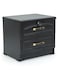 Galaxy Design Modern Wooden Side Table with 2 Wide Drawers (1 Lockable) Wenge GDF-8308