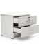Galaxy Design Modern Wooden Side Table with 2 Wide Drawers (1 Lockable) White GDF-8303