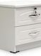 Galaxy Design Modern Wooden Side Table with 2 Wide Drawers (1 Lockable) White GDF-8303