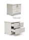Galaxy Design Modern Wooden Side Table with 2 Wide Drawers (1 Lockable) White GDF-8303