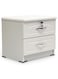 Galaxy Design Modern Wooden Side Table with 2 Wide Drawers (1 Lockable) White GDF-8303