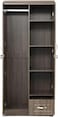 Galaxy Design 3 Door Wooden Wardrobe With Mirror with One Lockable Drawer 40W x 80L x 185H (Cherry)