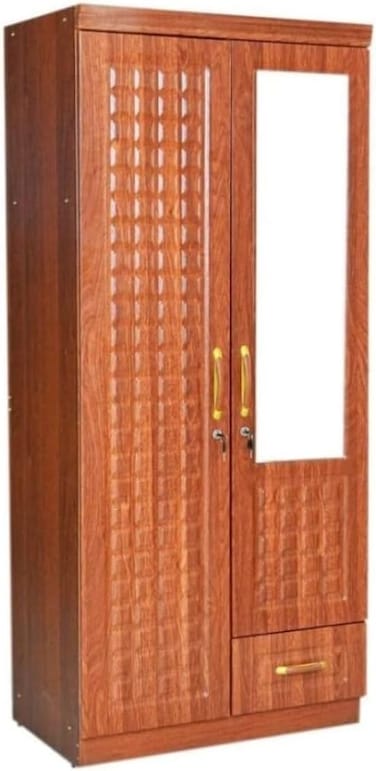 Galaxy Design 3 Door Wooden Wardrobe With Mirror with One Lockable Drawer 40W x 80L x 185H (Cherry)