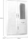 Galaxy Design 2 Door Wooden Cabinet With Lockable Drawers, Stripe, White - 200 X 100 X 55cm GDF-8892