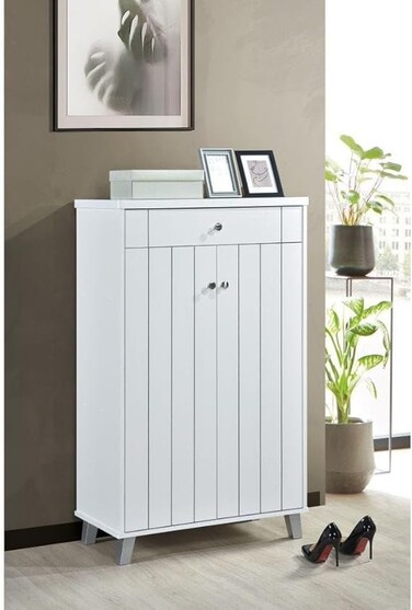 Galaxy Design Modern Wooden Shoe Rack Free Standing Entryway Shoe Organizer GDF-MH64 Super White(130cm)