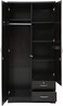 Galaxy Design 2 Door Wooden Wardrobe with 2 Drawers Wenge Color, GDF-622