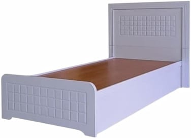 Galaxy Design Modern Wooden Bed Single Size 90X190 White With Medical Mattress 10cm