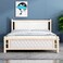 Galaxy Design Comfortable Wooden Bed Strong And Sturdy Modern Design Bed Frame (Queen 150x190cm, White)