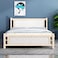 Galaxy Design Comfortable Wooden Bed Strong And Sturdy Modern Design Bed Frame (King 180x200cm, White)