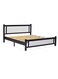 Galaxy Design Comfortable Wooden Bed Strong And Sturdy Modern Design Bed Frame (Queen 150x190cm, Walnut &amp; White)