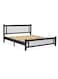 Galaxy Design Comfortable Wooden Bed Strong And Sturdy Modern Design Bed Frame (King 180x200cm, Walnut &amp; White)