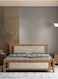 Galaxy Design Comfortable Wooden Bed Strong And Sturdy Modern Design Bed Frame (King 180x200cm, Oak &amp; White)