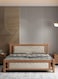 Galaxy Design Comfortable Wooden Bed Strong And Sturdy Modern Design Bed Frame (King 180x200cm, Oak &amp; White)