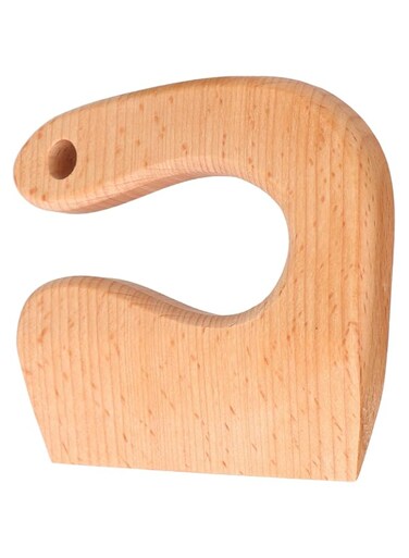 Cryfokt Kids Wooden Knife, Beech Wood Enhance Hands on Abilities Easy To Use Kids Wooden Cutter Gift for 2‑8 Years Old for Vegetable Fruit (Round Handle Type)