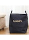 XJZM Large Waterproof Coated Hamper, Hemp Cotton Fabric Folding Laundry Basket, Waterproof Laundry Basket, Toy Bucket (dark blue,43 * 41 * 33cm)