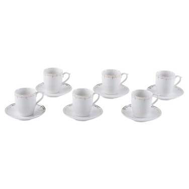 Home Zelik 12- Piece Tea Cup Saucer 180ml - White