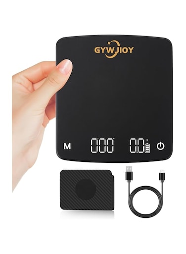 Gywjioy coffee scale with timer, 2kg/0.1g High Precision Espresso Scale for Espresso and Pour Over Coffee,High Precision Small Multifunctional Digital Kitchen Food Scale