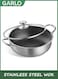 Stainless Steel Saute Pan, Cookware with Lid, 30CM Deep Frying Pan, Nonstick Cooking Pot with Handles, Large Kadai Skillet, Wok Pan Compatible with All Cooktops, Dishwasher Safe