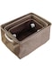 ECVV 3PCS Collapsible Rectangular Storage Basket with Handles, Storage Bins Organizer Shelf Basket for Organizing Shelves, Closets, Clothes, and Toy (Brown)
