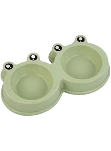 Cat Food and Water Bowl Set, Dog Food Bowl,Non Slip Cat Bowl,Big Eyed Frog Cartoon Design,Suitable for Small Medium Dog and Cat