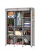 MY ARMOR 3-Door Foldable Wardrobe for Clothes, Mutifunctional Storage Rack Cabinet Fabric Almirah, Collapsible Wardrobe Organizer Cupboard, Grey, 10 Shelfes &amp; 1 Hanger Cabinet Design