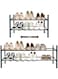 Forthcan Shoe Rack Stackable Shoe Shelf Metal Iron of Expandable and Adjustable Shoes Organizer Shoes Organizer for Bedroom, Living Room, Closet, Drom Room, Entryway Doorway (2-Tier, Black)
