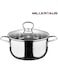 Casserole &Atilde;&tilde;24X12Cm S/S Induction With Lid, Casserole With Lid - Stainless Steel - &Atilde;&tilde;24X12Cm - Induction - Shiny And Matt - Straight Shape - Measuring Scale - Welded Wire Handle And Knob , Exceptional Durability and Strength Stainless steel body with Glass Lid