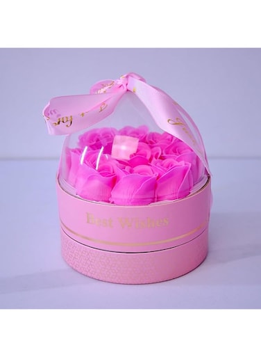 THE GIFT FACTORY GIFT FACTORY Romantic Handmade Eternal Roses with Secret Compartment Jewelry Box Pink