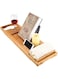 eWINNER Other Bath Tray Bamboo Bathtub Caddy With Extending Sides, Mug Wineglass Smartphone Holder, Metal Frame Book Pad Tablet Holder, Detachable Sliding Tray, Non-Slip, 2724655674222, Brown