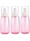 60ml Fine Mist Spray Bottle,3-Pcs Sprayer Bottle, Refillable Travel Containers for Perfume, Skincare, Makeup - Lightweight Transparent Plastic Sprayer for Cosmetics, Hair (Pink)