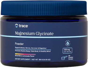 Trace Minerals Research, Magnesium Glycinate Powder, 120 Mg, Naturally Flavored Mixed Berry Lemonade Drink Mix, 30 Day Supply