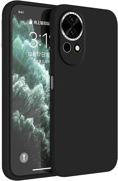 Case for Huawei Nova 13 5G, Liquid Gel Rubber Bumper Case with Soft Microfiber Lining Cushion Slim Shockproof Protective with Camera Protection Cover for Huawei nova 13 5G 2024 (Black)