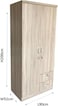 Galaxy Design 2 Door Wooden Wardrobe Cabinet Cupboard Engineered Wood Perfect Modern Stylish Heavy Duty GDF-622(White Oak)