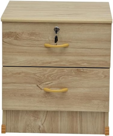 Galaxy Design 2 Drawer Night Stand, Bed Side Table Light Oak Color GDF-1308